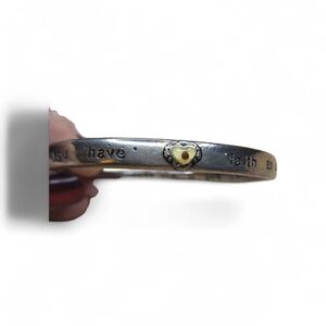 Silver Inspirational Faith The Size Of A Mustard Seed Bangel Bracelet